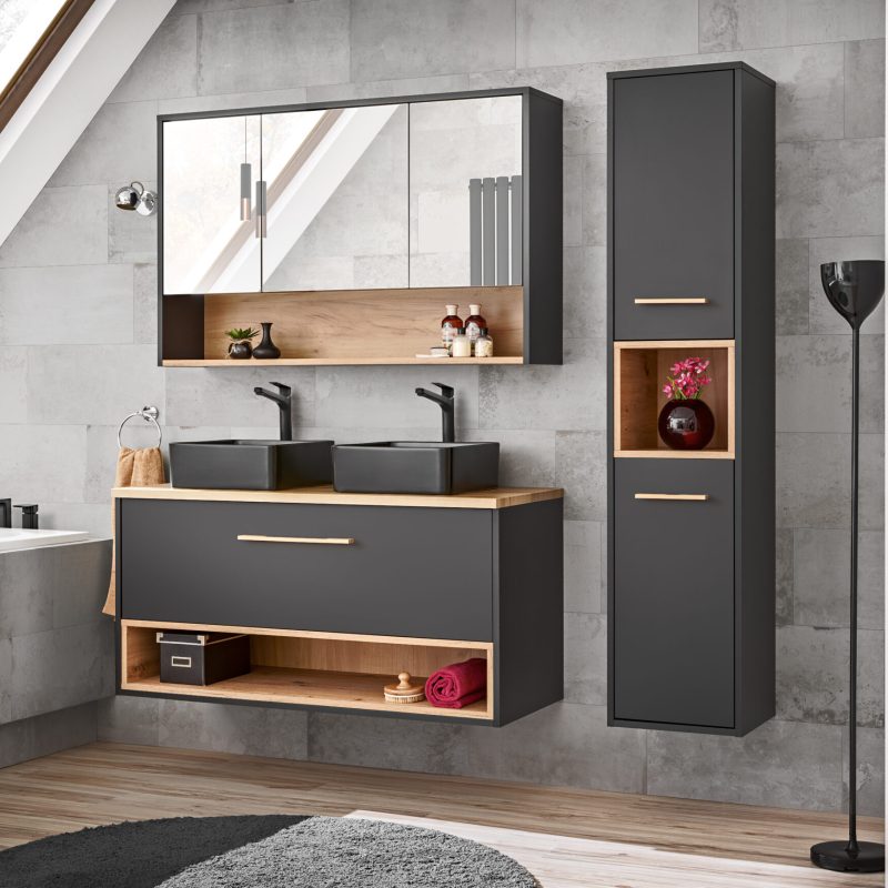 2258989 Szafka z Lustrem 100cm 3 Drzwi